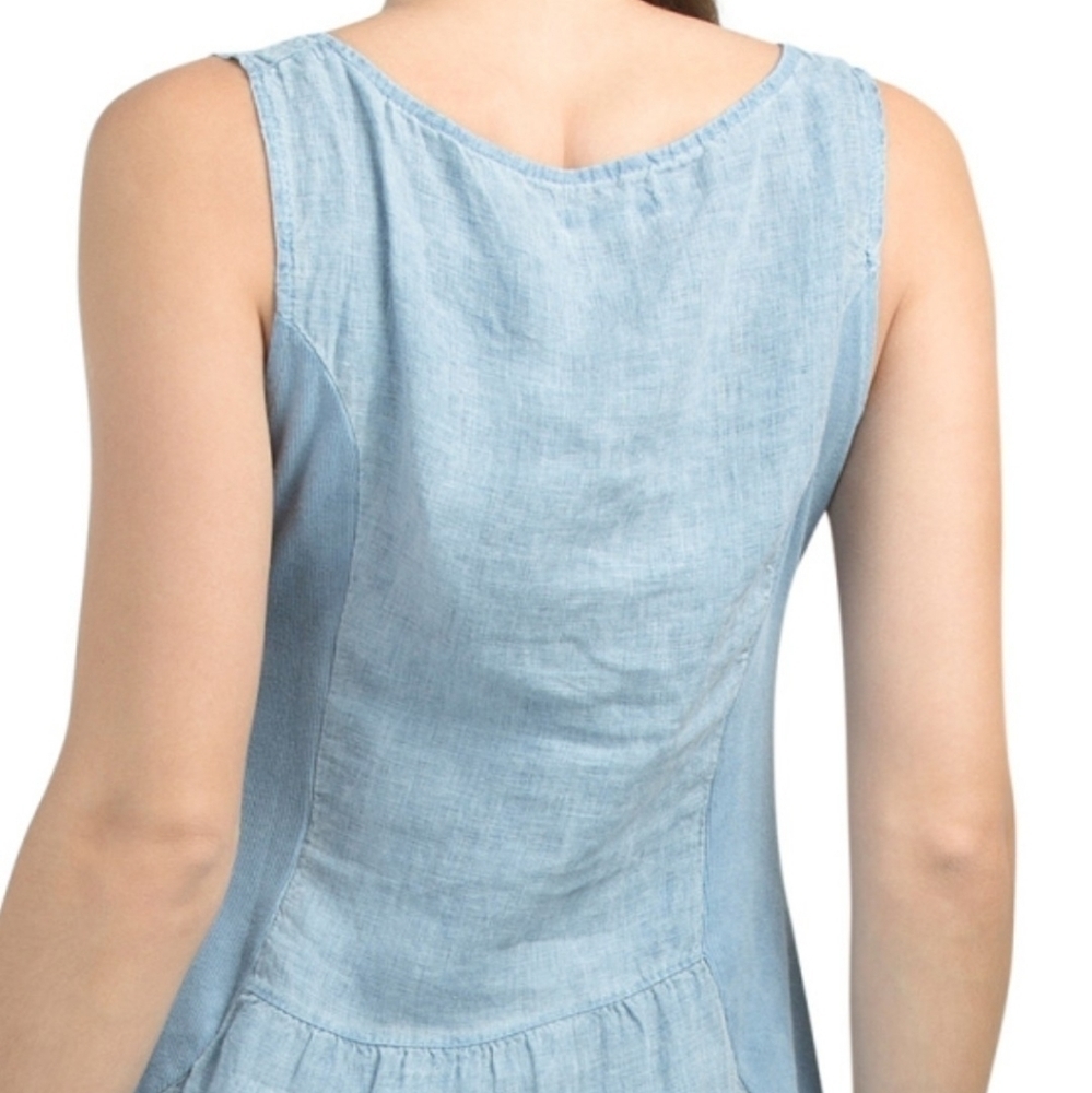 LINA Tomei Linen Embroidered Hem Dress - Picture 4 of 13